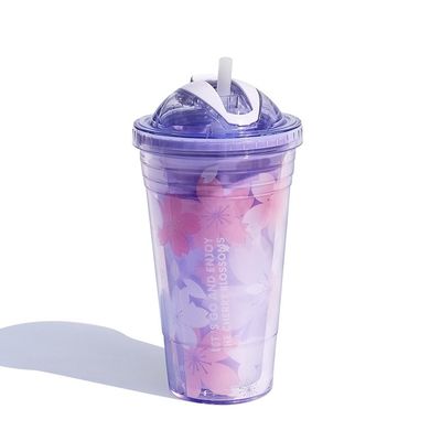 400g 더블 월 컵 짚과 함께 가장 인기있는 패션 사용자 지정 패턴 물병