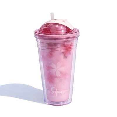 400g 더블 월 컵 짚과 함께 가장 인기있는 패션 사용자 지정 패턴 물병
