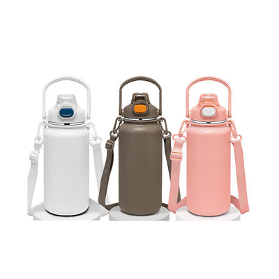 야외 여행 컵 1600ml 단열 물병-무화강 진공 커피 컵 손잡이