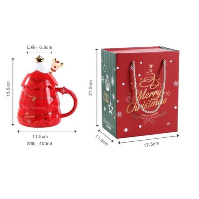 럭셔리 세라믹 크리스마스 트리 텀블러 머그 뚜?? 400ml 인기 판매 선물 상자 세트