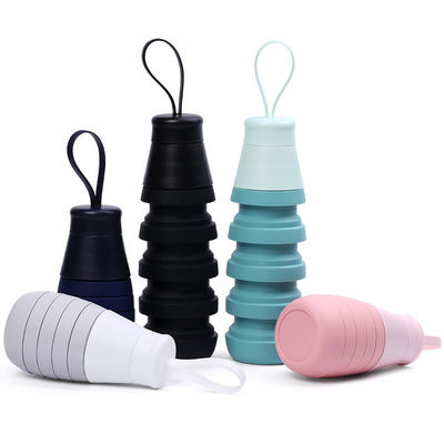 학교로 돌아가는 기회 500ml 접이식 실리콘 음료 병 누출 방지 BPA 무료 165g