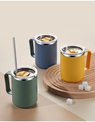 커피 머그 14oz 커스텀 휴대용 이중 벽 진공 단열 스테인레스 스틸 컵 뚜?? 이 있는 텀블러