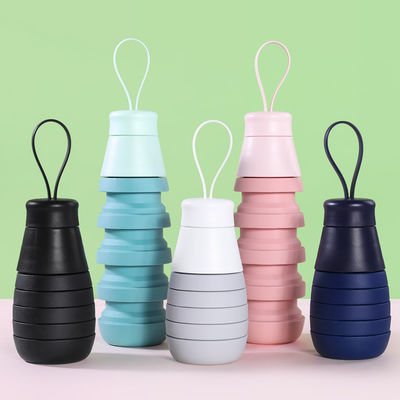 매우 환영 OEM/ODM 500ml 실리콘 병 휴대용 물컵에 맞춤 로고