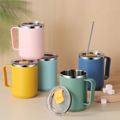 커피 머그 14oz 커스텀 휴대용 이중 벽 진공 단열 스테인레스 스틸 컵 뚜?? 이 있는 텀블러