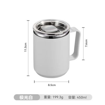 450ml 스테인리스 스틸 듀얼 벽 진공 단열 열 여행 텀블러 사용자 정의 핸들