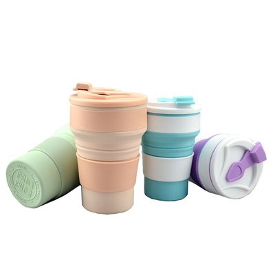 실리콘 접는 컵 350ml 500ml BPA 없는 현대적인 야외 여행 캠핑 하이킹 물컵
