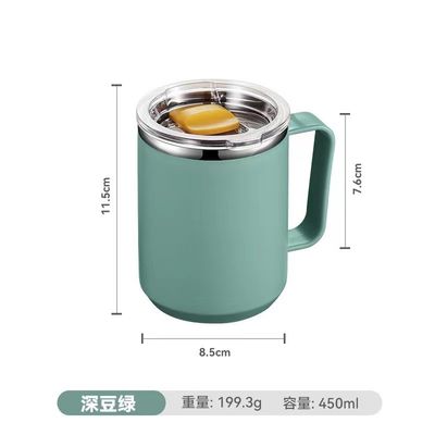 450ml 스테인리스 스틸 듀얼 벽 진공 단열 열 여행 텀블러 사용자 정의 핸들