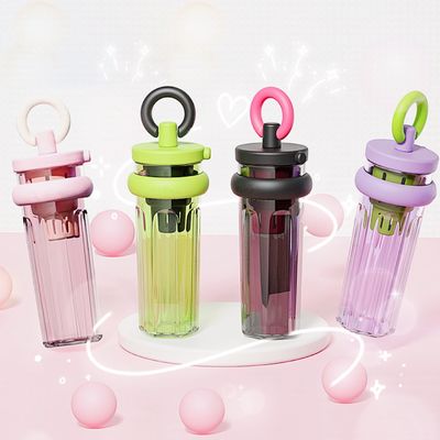 700ml 대용량 사용자 지정 로고 투명 플라스틱 병 여행용 빨대