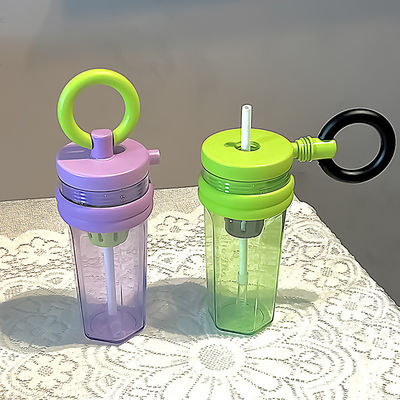 짚으로 된 여행컵 700ml 용량 큰 열 절연 휴대용 투명한 병