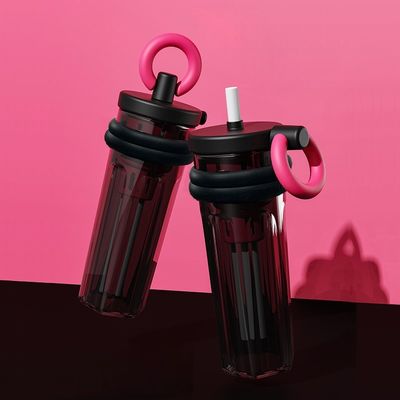 짚으로 된 여행컵 700ml 용량 큰 열 절연 휴대용 투명한 병