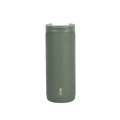 흰색 400ml 맞춤 로고 이중 벽 스테인레스 스틸 커피 물병 진공 병 테르모스