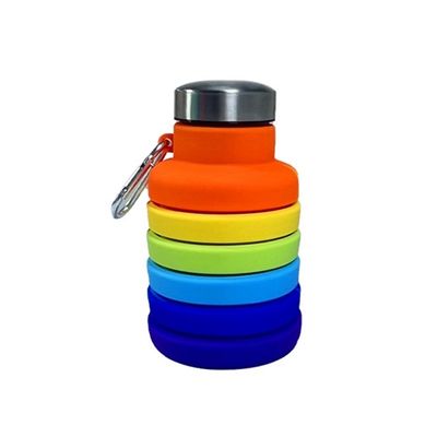 현대 디자인 500ml 접이식 실리콘 물병 유니섹스 여행 체육관 스포츠