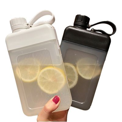 450ml 휴대용 평면 물병 야외 여행 스포츠 주머니 직접 마시는