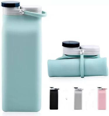 400ml/600ml의 맞춤 접이식 실리콘 물병