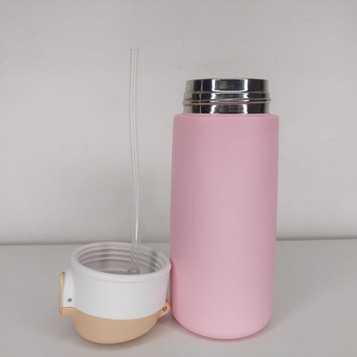 16oz 어린이 스포츠 플라스크 단열 된 진공 플라스크 음식 등급 PP / 실리콘 테르모스