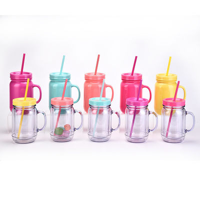 손잡이 뚜?? 과 빨대 용량 501-600ml 휴대용 디자인 유니섹스 플라스틱 음료 컵