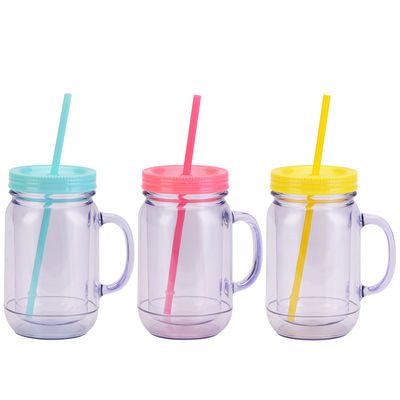 손잡이 뚜?? 과 빨대 용량 501-600ml 휴대용 디자인 유니섹스 플라스틱 음료 컵