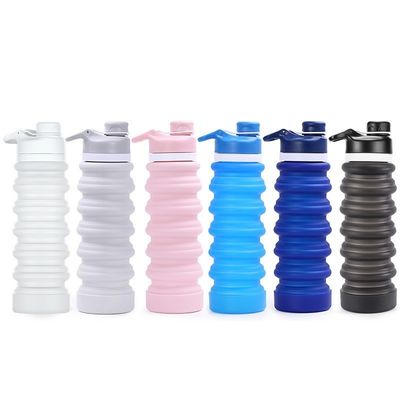 사용자 지정 로고 750ML 접이식 물병 BPA 없는 실리콘 어린이 학교와 스포츠