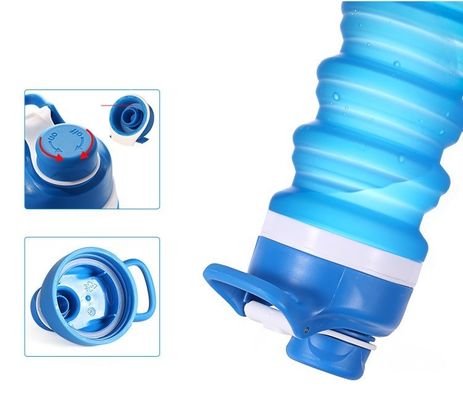 사용자 지정 로고 750ML 접이식 물병 BPA 없는 실리콘 어린이 학교와 스포츠