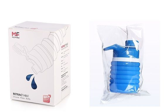 사용자 지정 로고 750ML 접이식 물병 BPA 없는 실리콘 어린이 학교와 스포츠