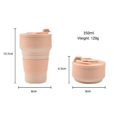 350ml/500ml 다중 사용 가능한 휴대용 물병을 위한 맞춤 인쇄 실리콘 접기 컵
