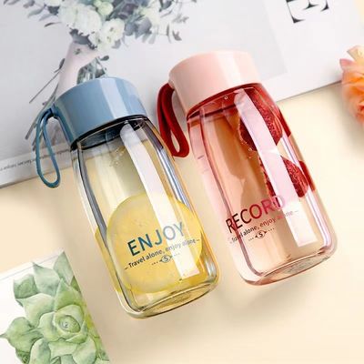 열 절연 성능 귀여운 휴대용 380ml 투명 물컵 야외용