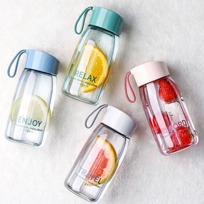 열 절연 성능 귀여운 휴대용 380ml 투명 물컵 야외용