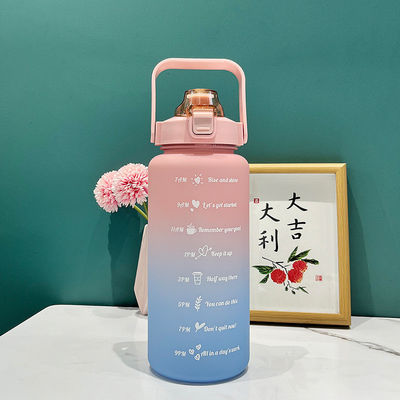 2L 물병 피트니스를 위해 빨대 시간 표시기와 열 절연 성능