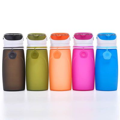 550ML Bpa 무료 맑은 하강 접이식 체육관 스포츠 어린이 실리콘 물병 성인용 LED 조명