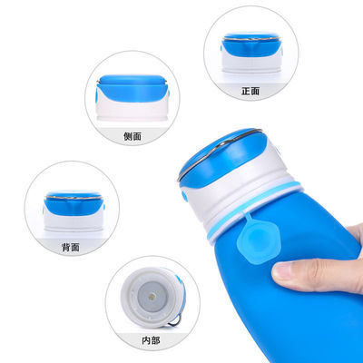550ML Bpa 무료 맑은 하강 접이식 체육관 스포츠 어린이 실리콘 물병 성인용 LED 조명