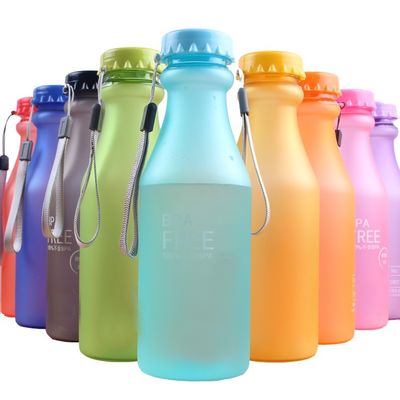 PC 플라스틱 550ml 휴대용 여행 요가 달리기 캠핑용 얼음 밀폐 물병