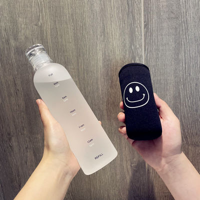 지속 가능한 500ml 체육관 플라스틱 물병 시간 스케일 누출 방지 및 BPA 무료
