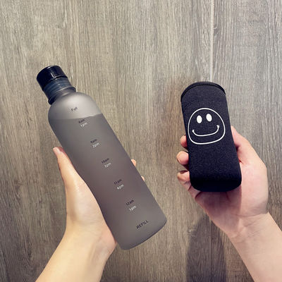 지속 가능한 500ml 체육관 플라스틱 물병 시간 스케일 누출 방지 및 BPA 무료