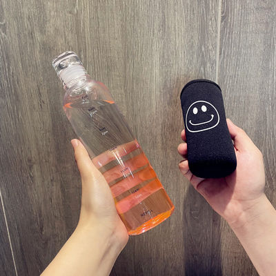 지속 가능한 500ml 체육관 플라스틱 물병 시간 스케일 누출 방지 및 BPA 무료