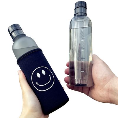 지속 가능한 500ml 체육관 플라스틱 물병 시간 스케일 누출 방지 및 BPA 무료