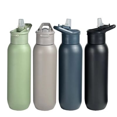 손잡이 뚜?? 이 있는 진공 단열 스테인레스 스틸 플라스크 580ml 및 1000ml 군대 녹색