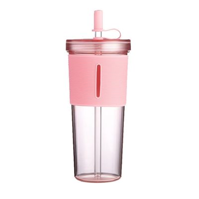투명한 실리콘 덮개와 함께 용량이 큰 열에 저항하는 빨대 물컵