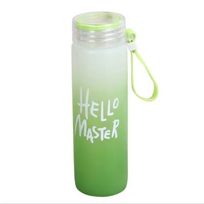 지속 가능한 500ml BPA 무료 사용자 지정 로고 학생용 녹음된 유리 물병 컵