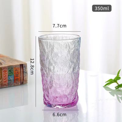 LID 투명 맑은 캔 유리 350ml 크리에이티브 휴대용 누출 방지 색상 껍질 패턴