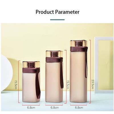 아웃도어 스포츠 휴대용 550ml 700ml PC 플래스틱 평면 물병 손잡이 로프