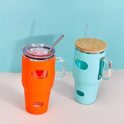 스타일 40oz Tumbler 핸들 사용자 지정 로고와 직접 음료수 흐르는 방법