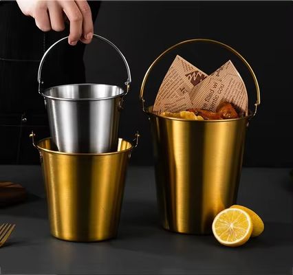 파티 필수 1L 스테인리스 스틸 얼음 버킷 맥주와 샴페인 손잡이