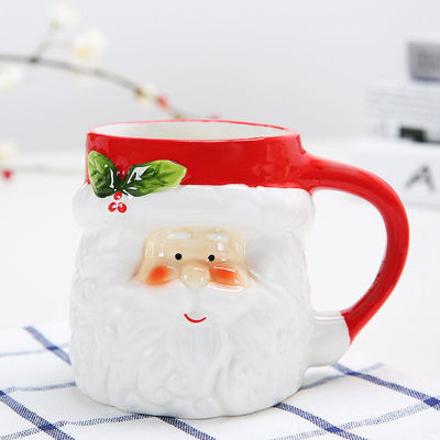 지속가능 350ML 만화 크리스마스 머그 크리스마스 선물 커피 세라믹 컵 뚜?? 8*10cm