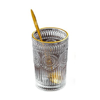 샘플 제공 유리 머그 주스 커피 음료 유리 컵 300ml 380ml 디자인 스타일 클래식