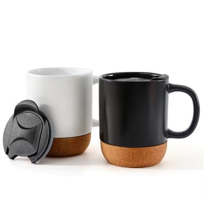 모든 조각 400ml 용량 친환경 재사용 세라믹 머그 코크 바닥 커피 머그 컵