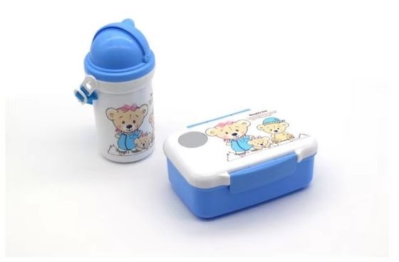 사용자 지정 로고 허용 어린이 만화 점심 상자 500ml 빨대 냄비 세트