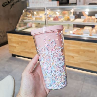 여행에 편리한 550ml BPA 무료 반짝이는 아이스크림 텀블러