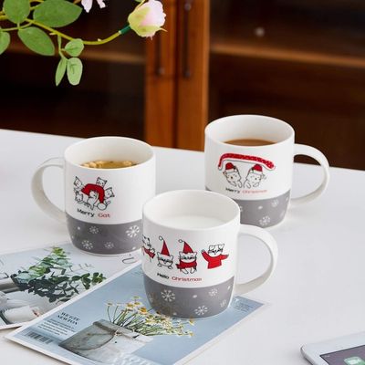 MUGS 14oz 세라믹 크리스마스 워터컵 휴대용 사용자 지정 로고 재사용 재미있는 뜨거운 초콜릿 컵 크리스마스 선물