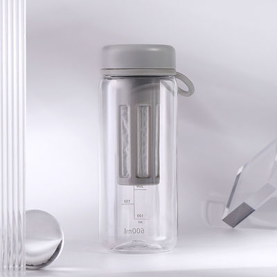 휴대용 플라스틱 물병 간단한 스타일과 차 인프이셔와 450ml/600ml 용량