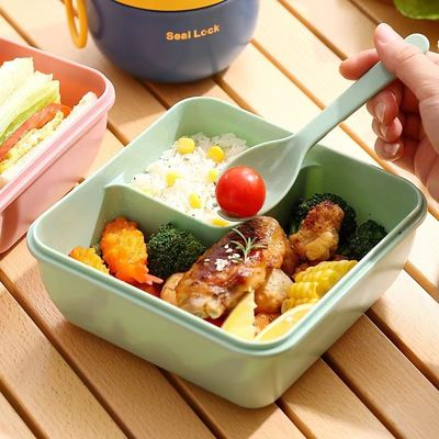 230g 어린이 학교용 벤토 점심 상자 중복용 휴대용 플라스틱 칸막이 마이크로 웨이브